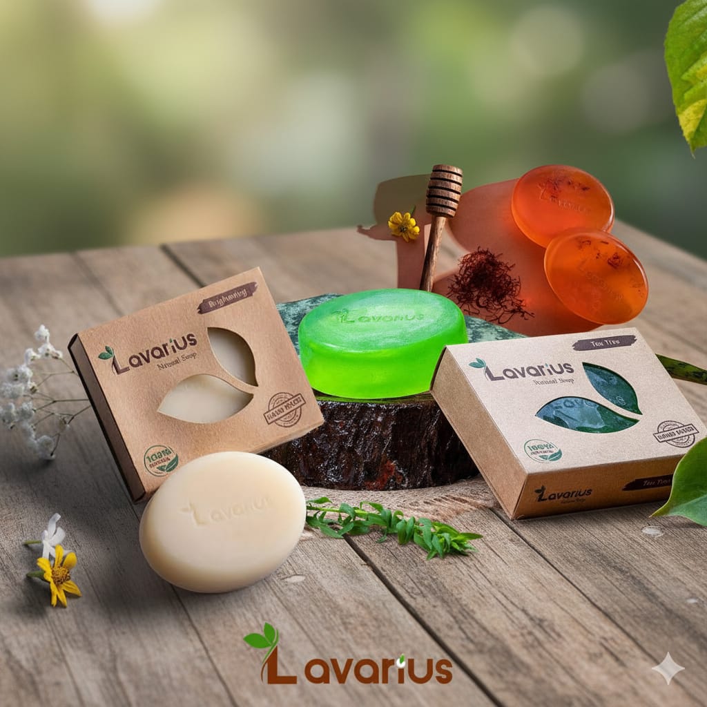 TEA TREE + BRIGHTEINING + HONEY AND SAFFRON soap